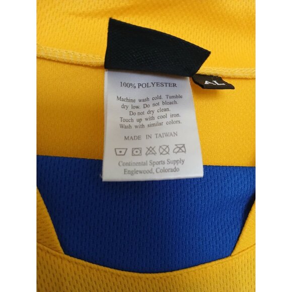Vintage REUSCH Padded Goalkeeper Jersey Shirt Adult L Yellow Blue Long Sleeve - Picture 8 of 11